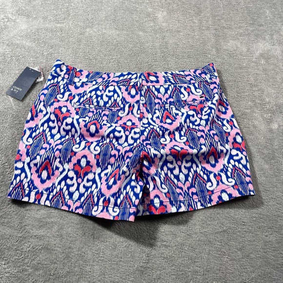 Nwt Crown & Ivy Caroline Shorts 14 Stretch Twill Classic Fit Blue Prairie‎ Artsy - Picture 8 of 13